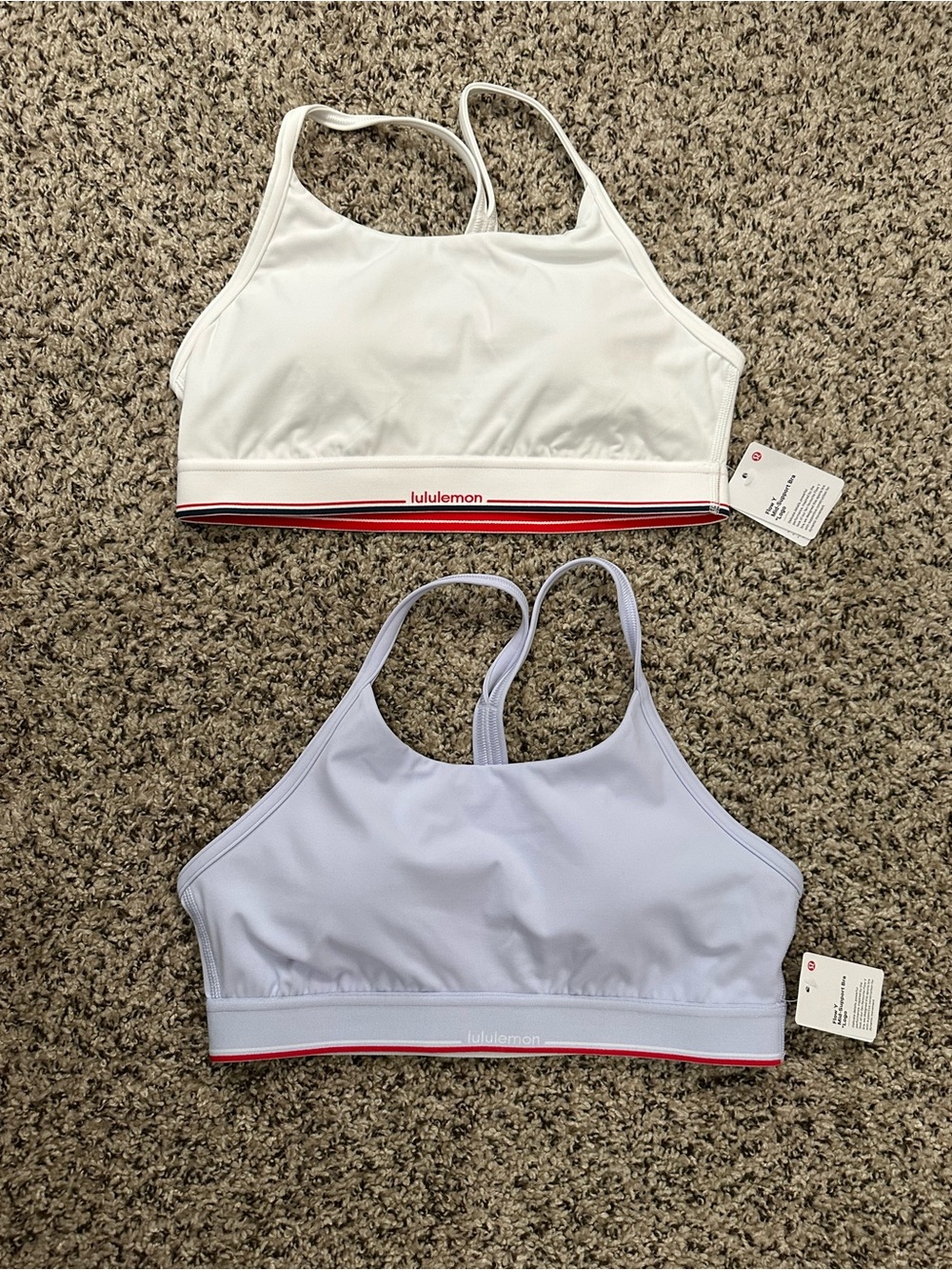 lululemon athletica Dual Pack High-Neck Sports Bras - White & Light Lavender